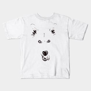 Husky Dog Line Art Kids T-Shirt